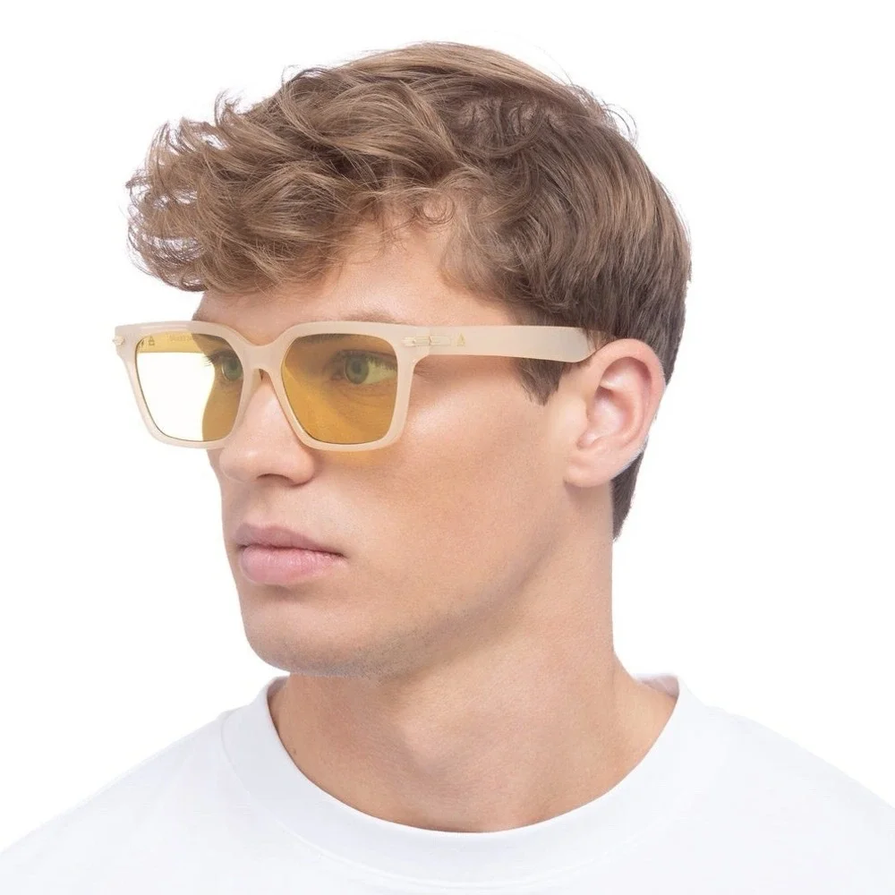 AIRE Galileo Butter Yellow Tint Square Sunglasses Anthropologie Unisex